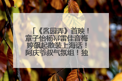 《酱园弄》首映！章子怡杨幂雷佳音梅婷飙起散装上海话！阿庆爷叔气氛组！独独没见他……