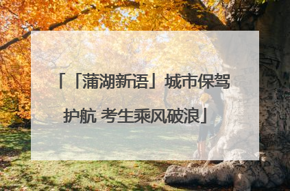 「蒲湖新语」城市保驾护航 考生乘风破浪