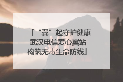 “翼”起守护健康 武汉电信爱心翼站构筑无毒生命防线