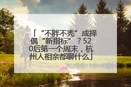 “不胖不秃”成择偶“新指标”？520后第一个周末，杭州人相亲都聊什么
