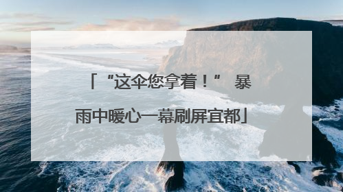 “这伞您拿着！” 暴雨中暖心一幕刷屏宜都