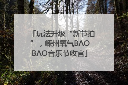 玩法升级“新节拍”，嵊州氧气BAOBAO音乐节收官
