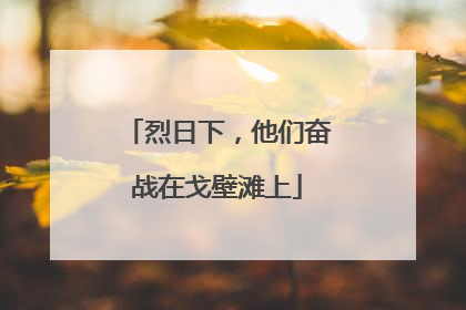 烈日下，他们奋战在戈壁滩上