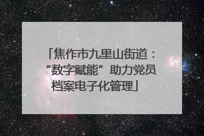 焦作市九里山街道：“数字赋能”助力党员档案电子化管理