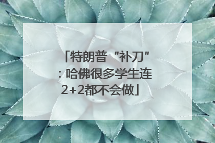 特朗普“补刀”：哈佛很多学生连2+2都不会做