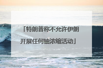 特朗普称不允许伊朗开展任何铀浓缩活动
