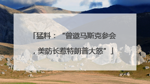 猛料：“曾邀马斯克参会，美防长惹特朗普大怒”