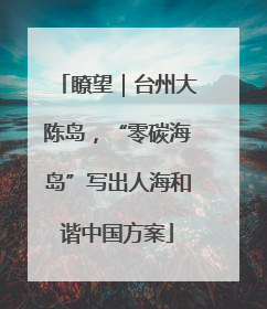 瞭望｜台州大陈岛，“零碳海岛”写出人海和谐中国方案