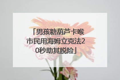 男孩糖葫芦卡喉 市民用海姆立克法20秒助其脱险