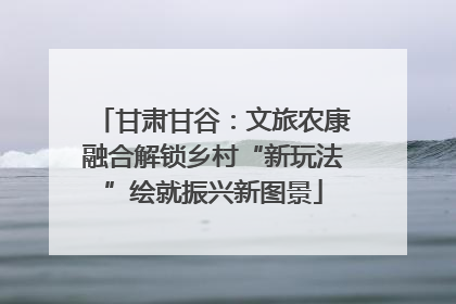 甘肃甘谷：文旅农康融合解锁乡村“新玩法”绘就振兴新图景