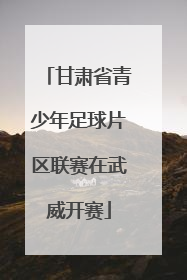 甘肃省青少年足球片区联赛在武威开赛