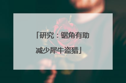 研究：锯角有助减少犀牛盗猎