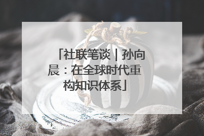 社联笔谈｜孙向晨：在全球时代重构知识体系