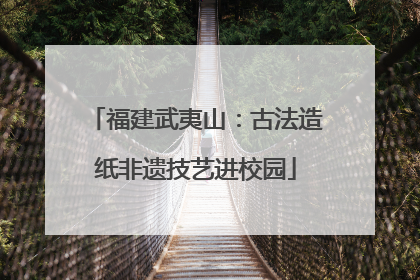 福建武夷山：古法造纸非遗技艺进校园