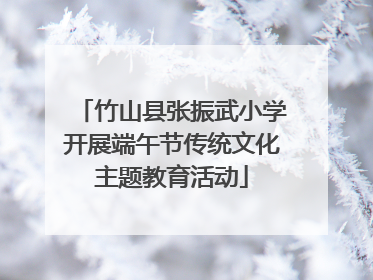 竹山县张振武小学开展端午节传统文化主题教育活动