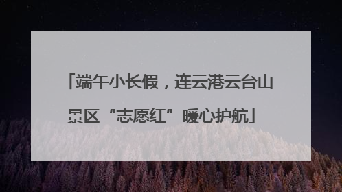端午小长假，连云港云台山景区“志愿红”暖心护航