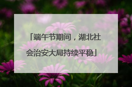 端午节期间，湖北社会治安大局持续平稳