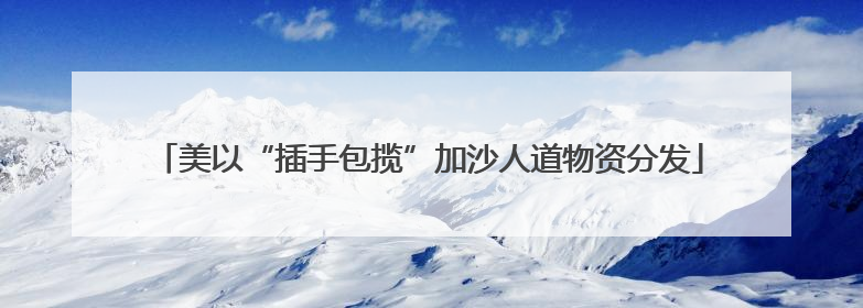 美以“插手包揽”加沙人道物资分发