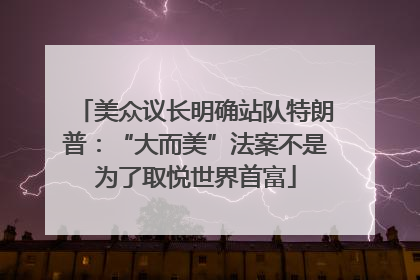 美众议长明确站队特朗普：“大而美”法案不是为了取悦世界首富