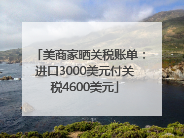 美商家晒关税账单：进口3000美元付关税4600美元