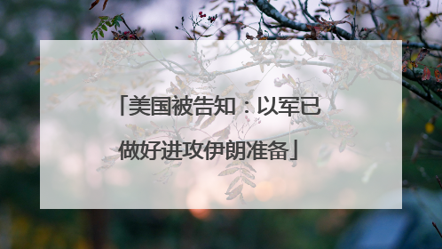 美国被告知：以军已做好进攻伊朗准备