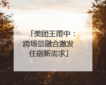 美团王莆中：跨场景融合激发住宿新需求