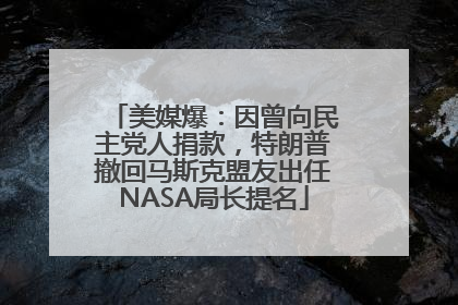 美媒爆：因曾向民主党人捐款，特朗普撤回马斯克盟友出任NASA局长提名