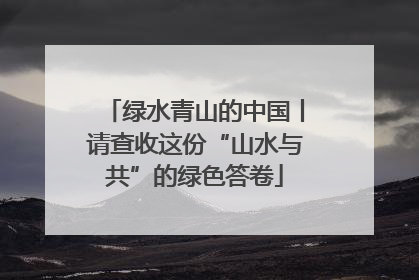 绿水青山的中国丨请查收这份“山水与共”的绿色答卷