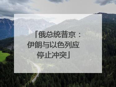 俄总统普京：伊朗与以色列应停止冲突