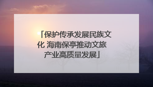 保护传承发展民族文化 海南保亭推动文旅产业高质量发展