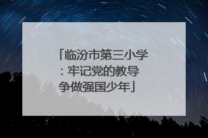 临汾市第三小学：牢记党的教导 争做强国少年