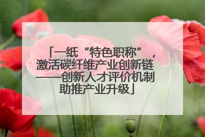 一纸“特色职称”，激活碳纤维产业创新链——创新人才评价机制 助推产业升级