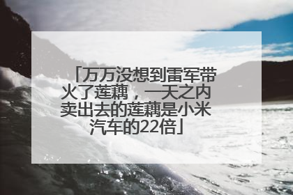 万万没想到雷军带火了莲藕，一天之内卖出去的莲藕是小米汽车的22倍