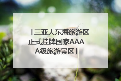 三亚大东海旅游区正式挂牌国家AAAA级旅游景区