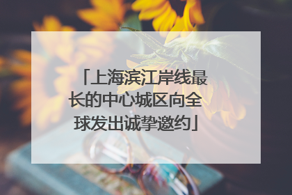 上海滨江岸线最长的中心城区向全球发出诚挚邀约