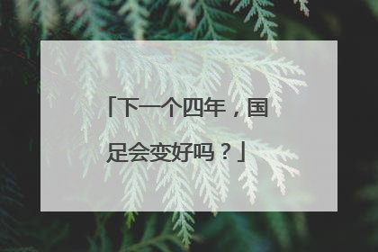 下一个四年，国足会变好吗？