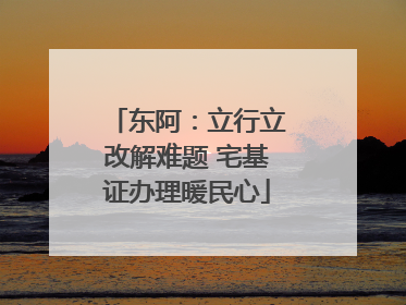 东阿：立行立改解难题 宅基证办理暖民心