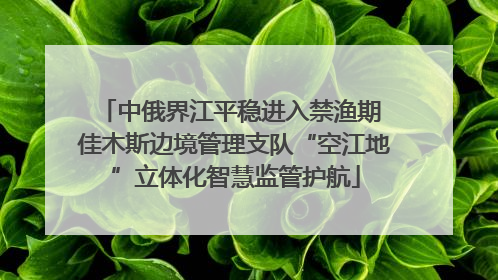 中俄界江平稳进入禁渔期 佳木斯边境管理支队“空江地”立体化智慧监管护航
