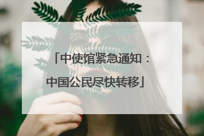 中使馆紧急通知：中国公民尽快转移