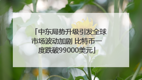 中东局势升级引发全球市场波动加剧 比特币一度跌破99000美元