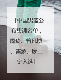 中国男篮公布集训名单，周琦、曾凡博、雷蒙、廖三宁入选