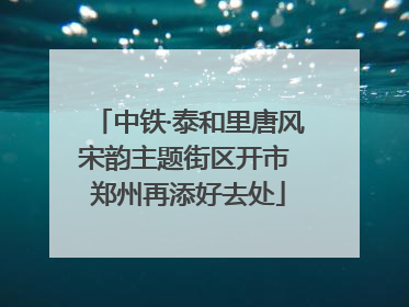 中铁·泰和里唐风宋韵主题街区开市 郑州再添好去处