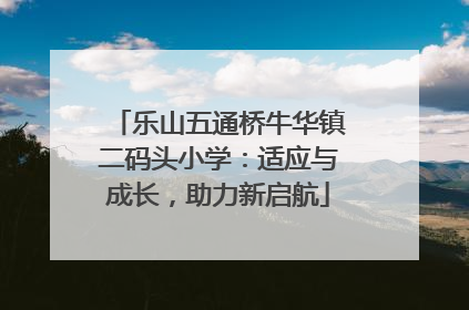 乐山五通桥牛华镇二码头小学：适应与成长，助力新启航