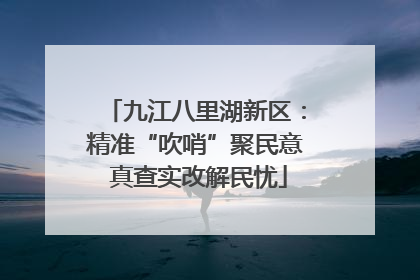 九江八里湖新区：精准“吹哨”聚民意 真查实改解民忧