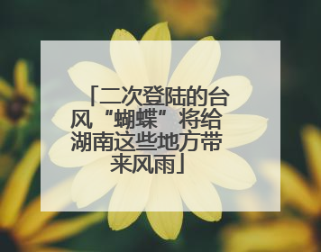 二次登陆的台风“蝴蝶”将给湖南这些地方带来风雨