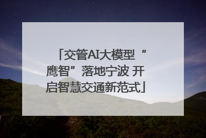 交管AI大模型“鹰智”落地宁波 开启智慧交通新范式