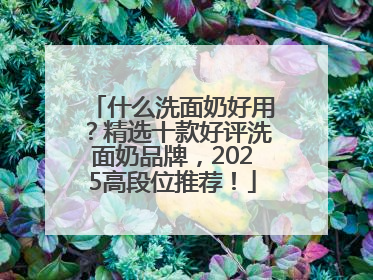 什么洗面奶好用？精选十款好评洗面奶品牌，2025高段位推荐！