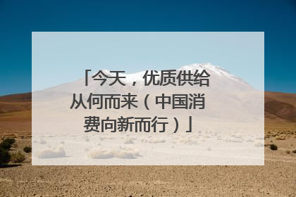 今天，优质供给从何而来（中国消费向新而行）