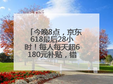 今晚8点，京东618最后28小时！每人每天超6180元补贴，错过等明年！