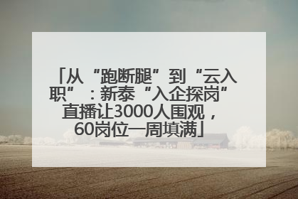 从“跑断腿”到“云入职”：新泰“入企探岗”直播让3000人围观，60岗位一周填满